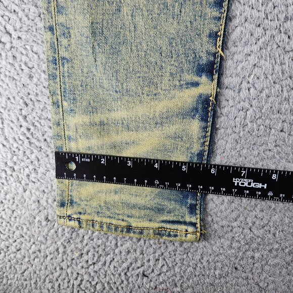 mnml Jeans Mens 31 Blue X146 Stretch Distressed Skinny Fit Denim - Picture 12 of 16